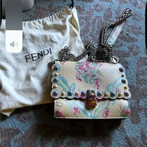 Fendi Cream Mini Bag with Floral Embroidery